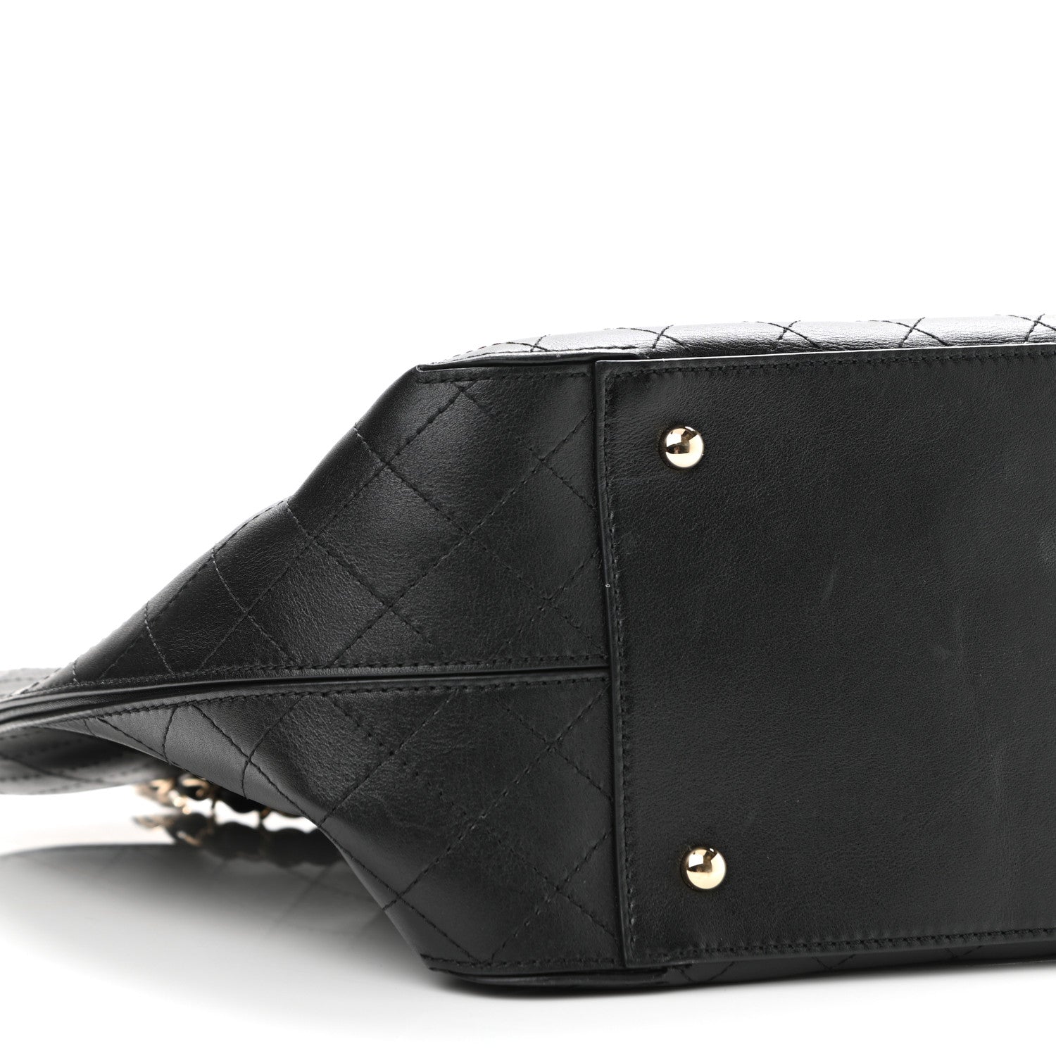 Chanel Calfskin Stitched Shopping Tote Black 9 of 10