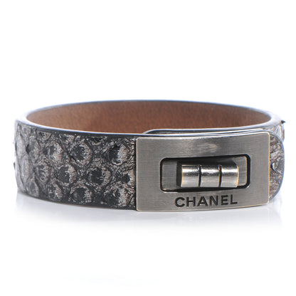 Chanel Python Reissue Turnlock Bracelet Silver 3 of 6