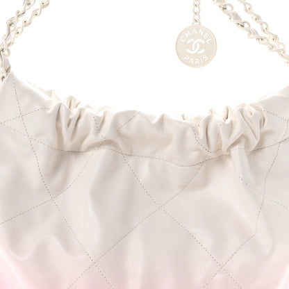 Chanel Patent Gradient Calfskin Quilted Small Chanel 22 White Light Pink 9 of 11
