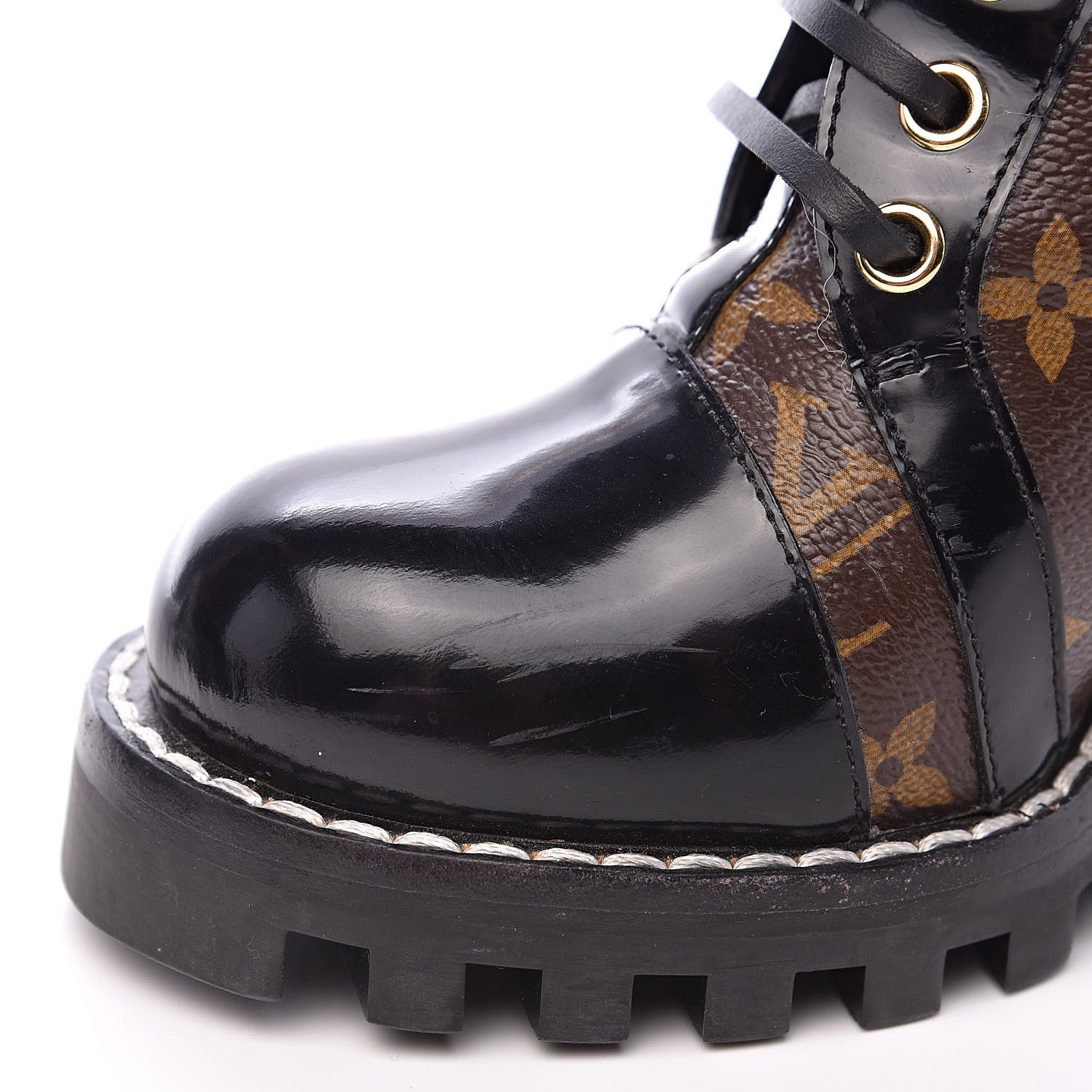 Louis Vuitton Patent Calfskin Monogram Star Trail Ankle Boots 38 Black 10 of 11