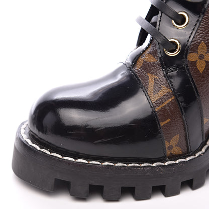Louis Vuitton Patent Calfskin Monogram Star Trail Ankle Boots 38 Black 10 of 11