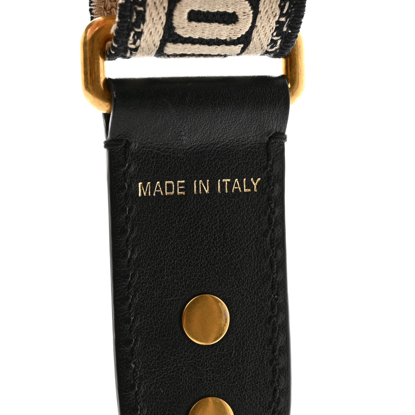 Canvas Embroidered Shoulder Strap Black