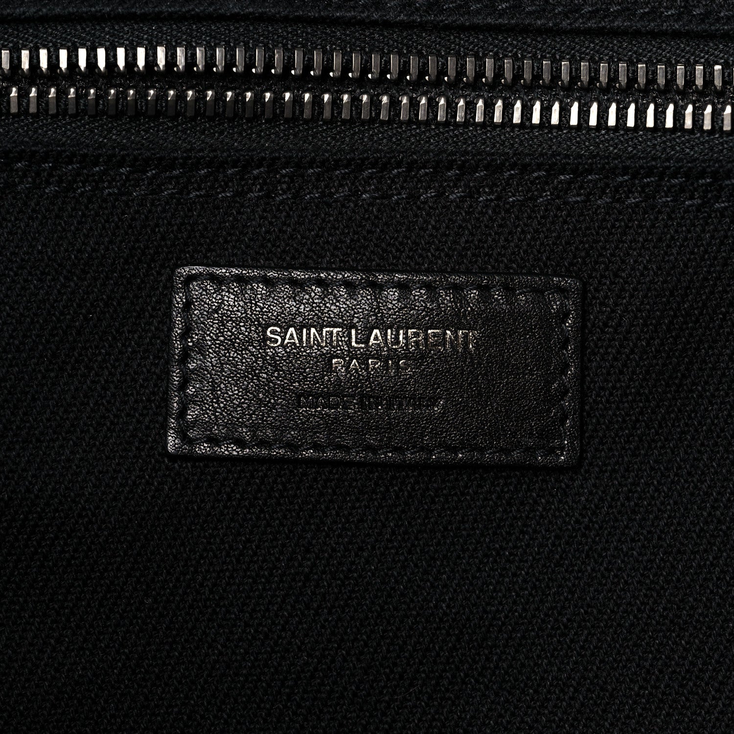Saint Laurent Linen Calfskin Rive Gauche Tote Black 6 of 14