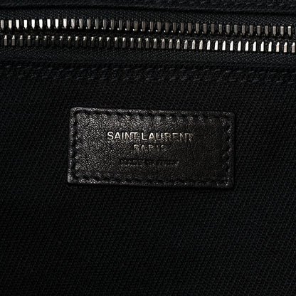 Saint Laurent Linen Calfskin Rive Gauche Tote Black 6 of 14