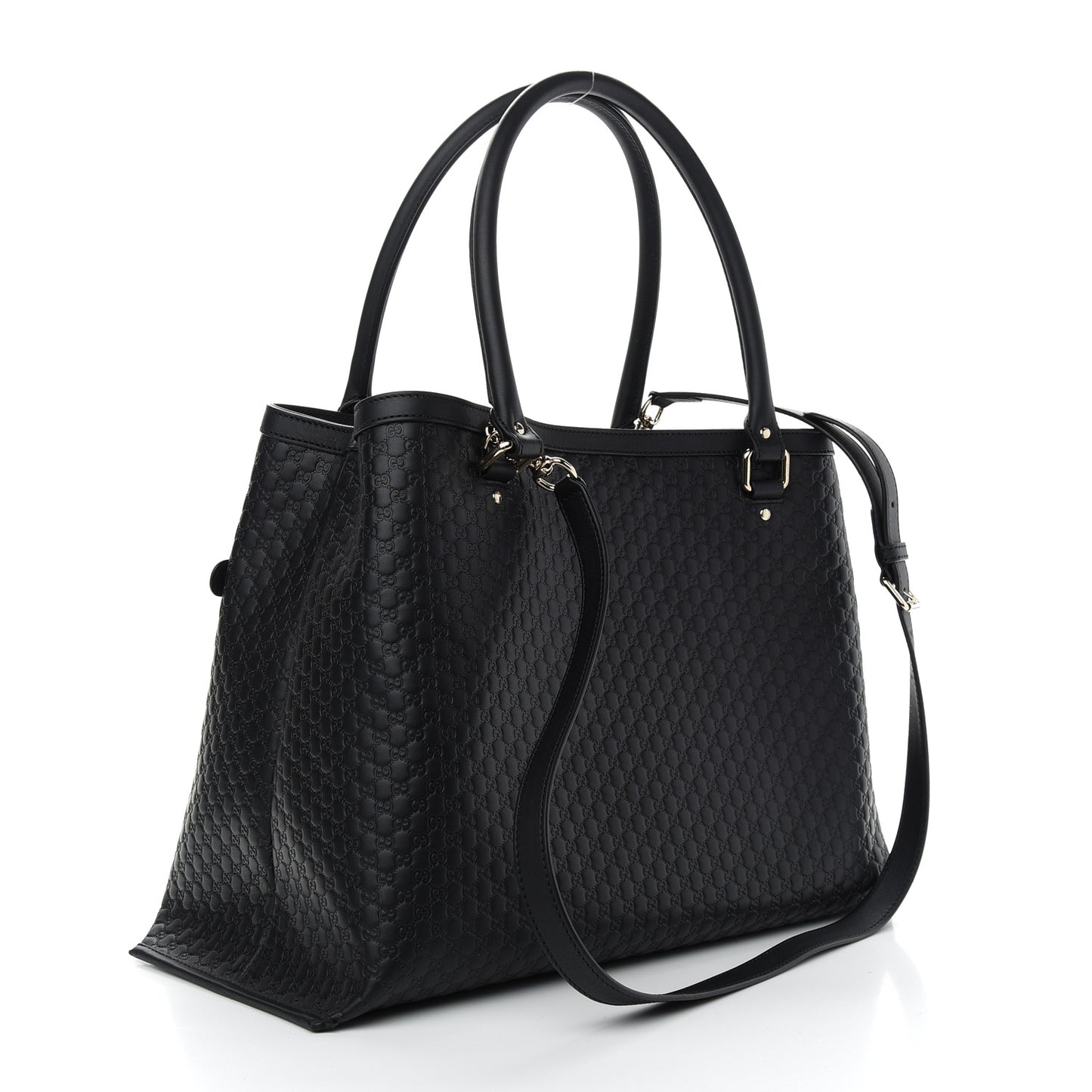 Soft Microguccissima Large Tote Black