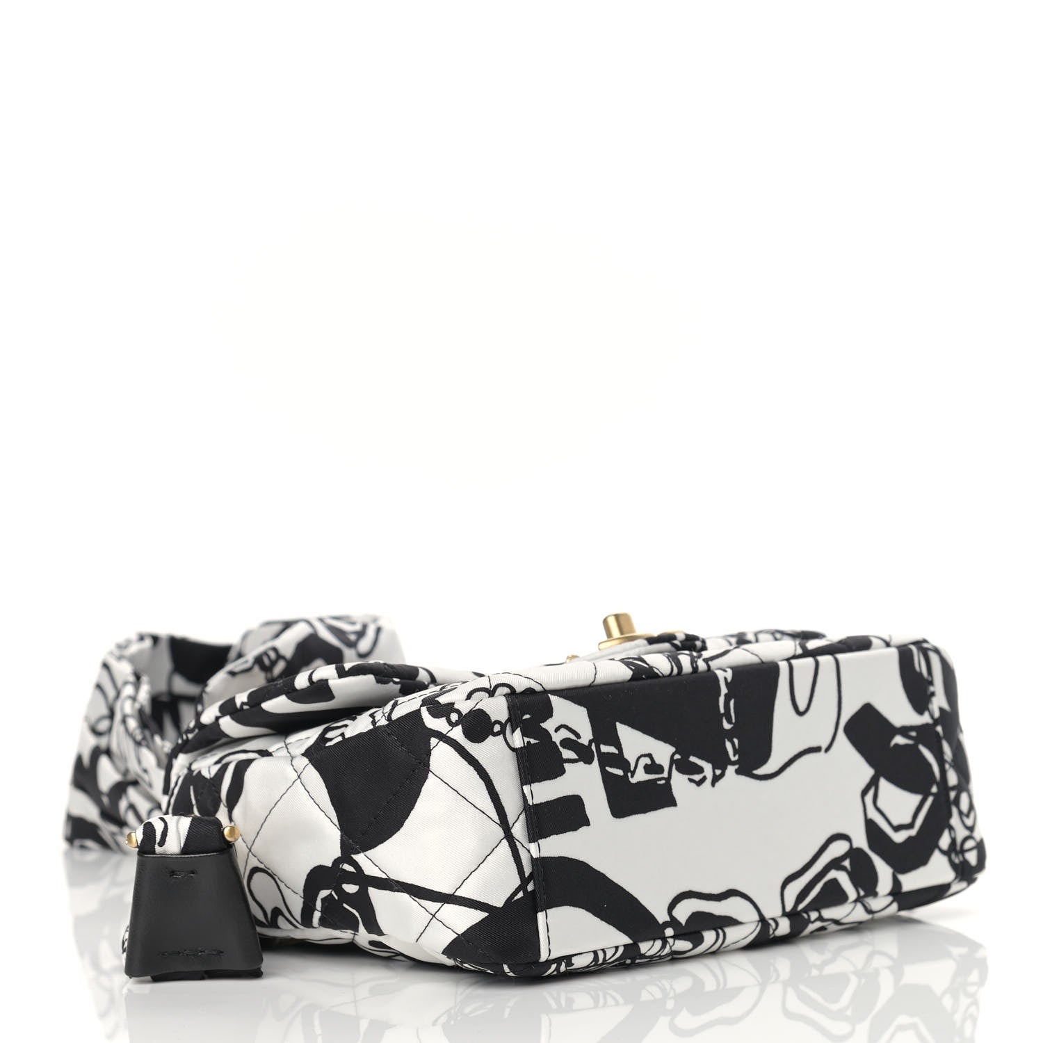 Chanel Canvas Printed Deer Coco Mini Single Flap Gray Black 4 of 10