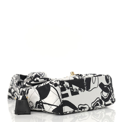 Chanel Canvas Printed Deer Coco Mini Single Flap Gray Black 4 of 10