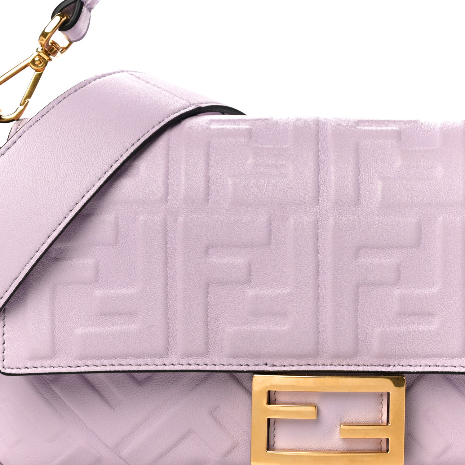 Fendi Nappa FF 1974 Embossed Baguette Anemone 6 of 8