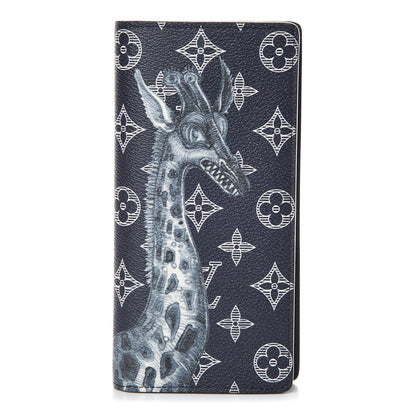 Louis Vuitton Savane Monogram Chapman Giraffe Brazza Wallet Encre 1 of 7