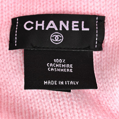 Chanel Cashmere Crystal CC Heart Beanie Hat Light Pink 5 of 6