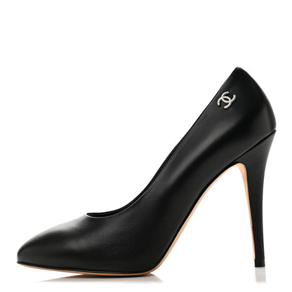 Chanel Lambskin CC Pumps 38.5 Black 1 of 11
