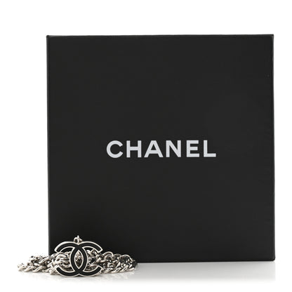 Chanel Enamel CC Chain Logo Belt Silver Black 4 of 4