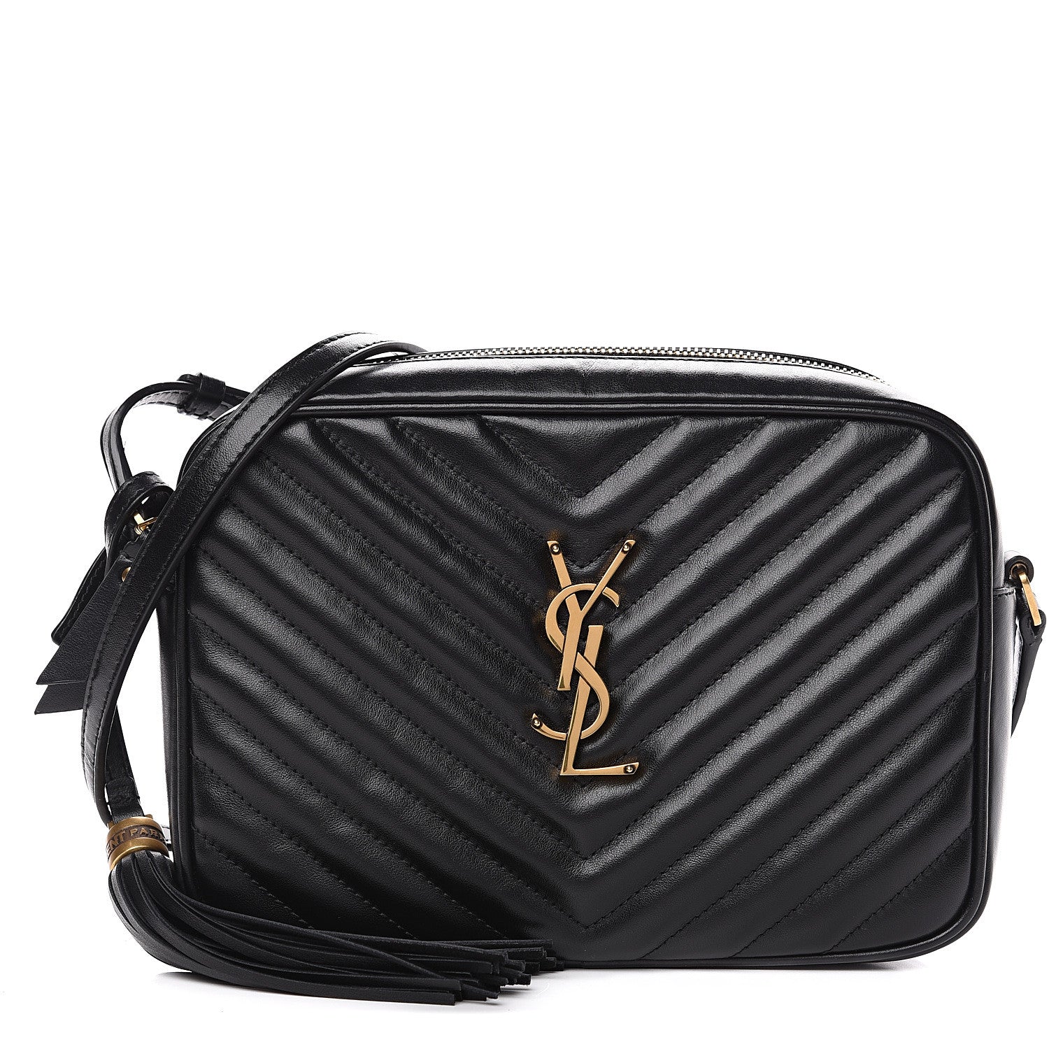 Saint Laurent Calfskin Matelasse Monogram Lou Camera Bag Black 1 of 8