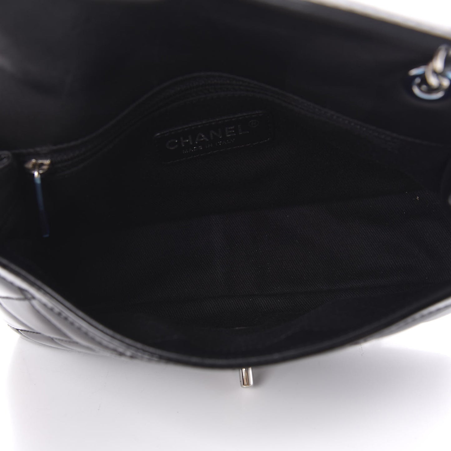 Patent Quilted Small Coco Shine Flap Black