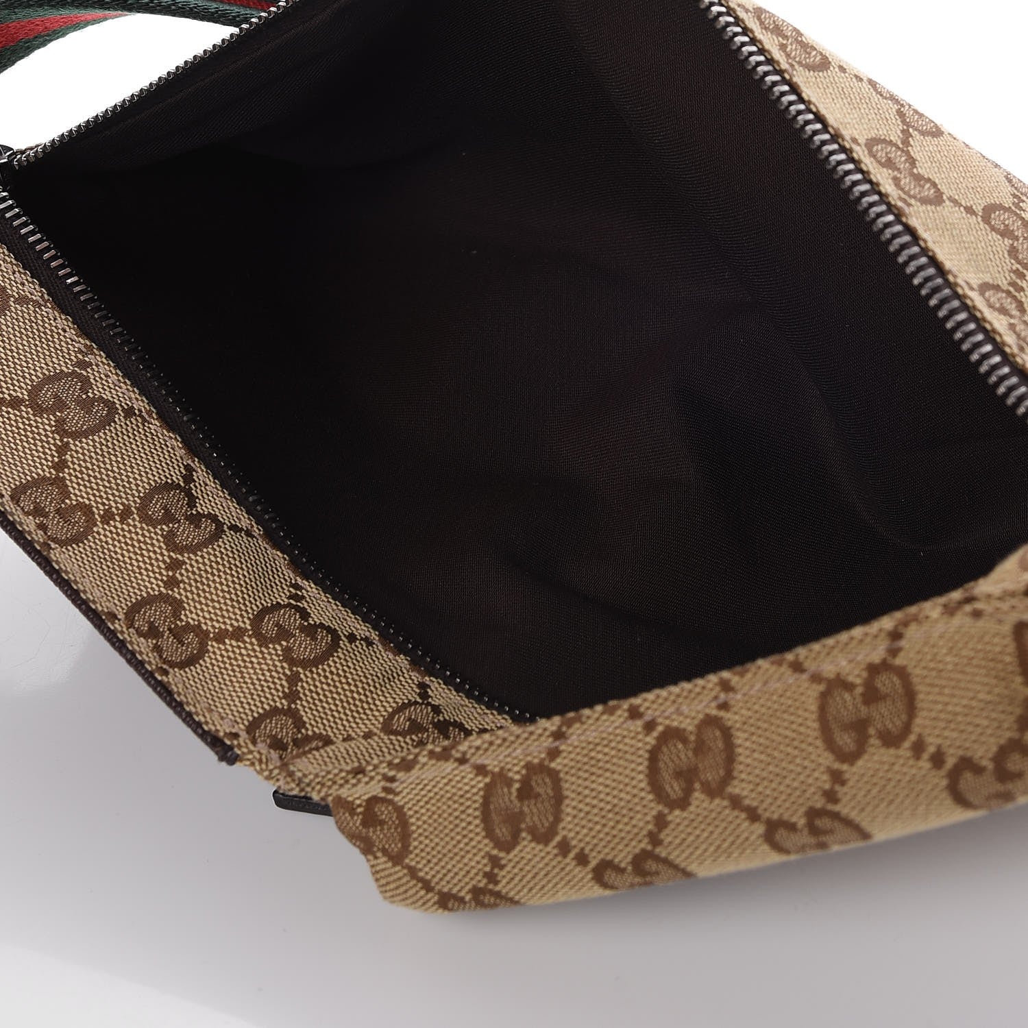 Gucci GG Monogram Web Double Pocket Belt Bag Dark Brown 8 of 9