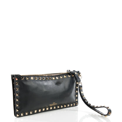Valentino Garavani Vitello Rockstud Zip Wristlet Pouch Black 3 of 8