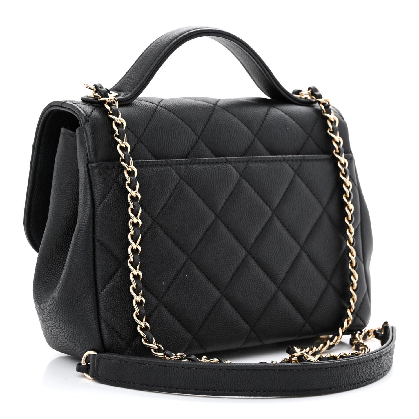 Caviar Quilted Small Business Affinity Flap Black