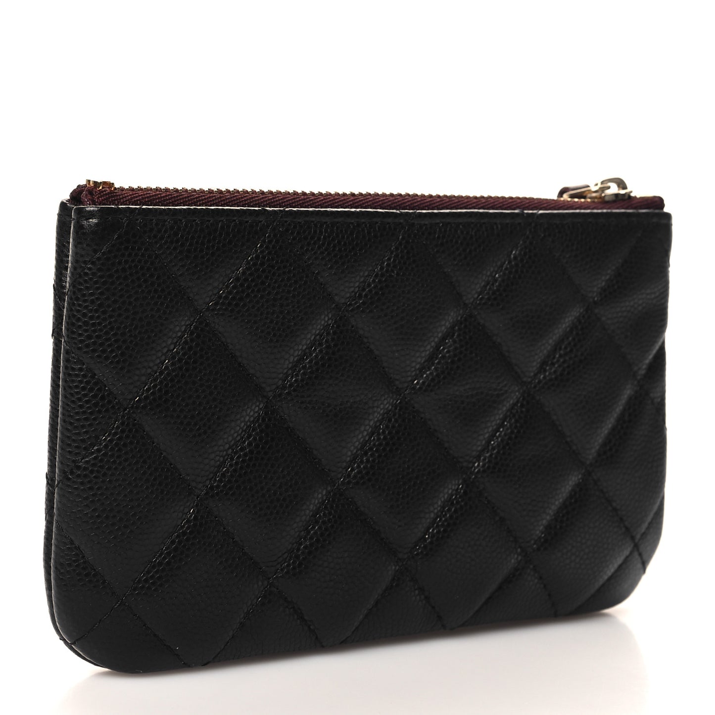 Caviar Quilted Small Cosmetic Case Black