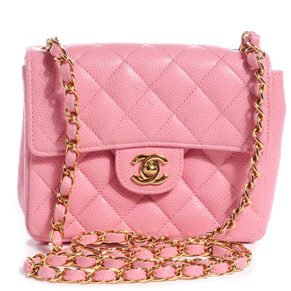 Chanel Caviar Quilted Mini Square Flap Pink 1 of 9