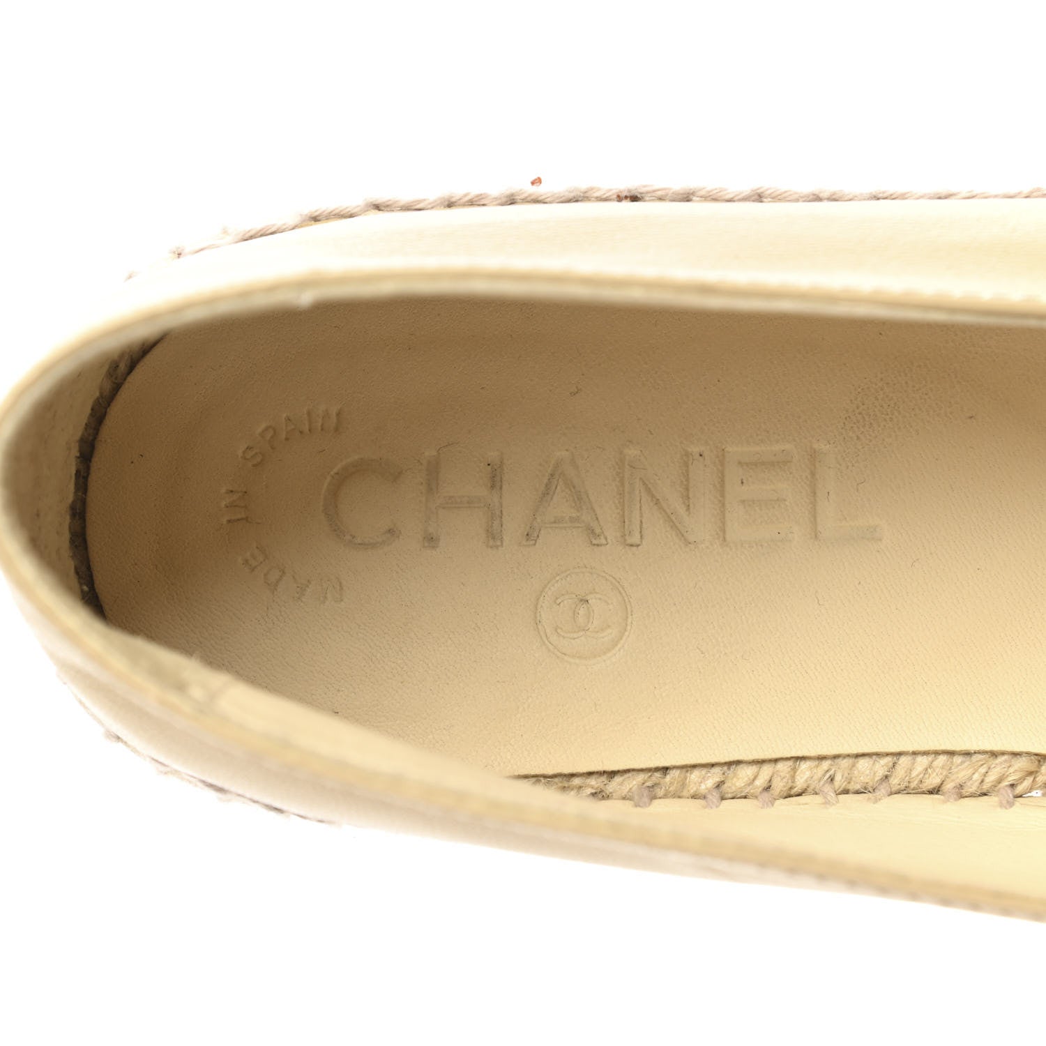 Chanel Lambskin CC Espadrilles 38 Beige Black 9 of 10