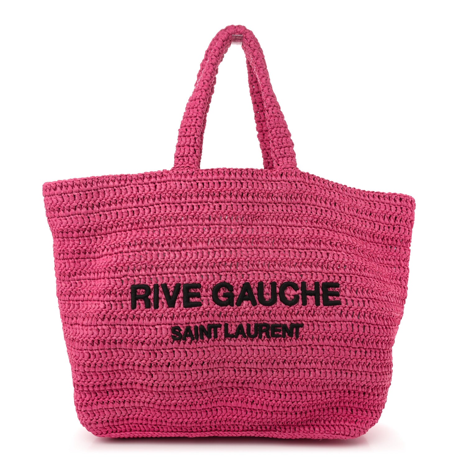 Saint Laurent Raffia Rive Gauche Tote Pink 1 of 10