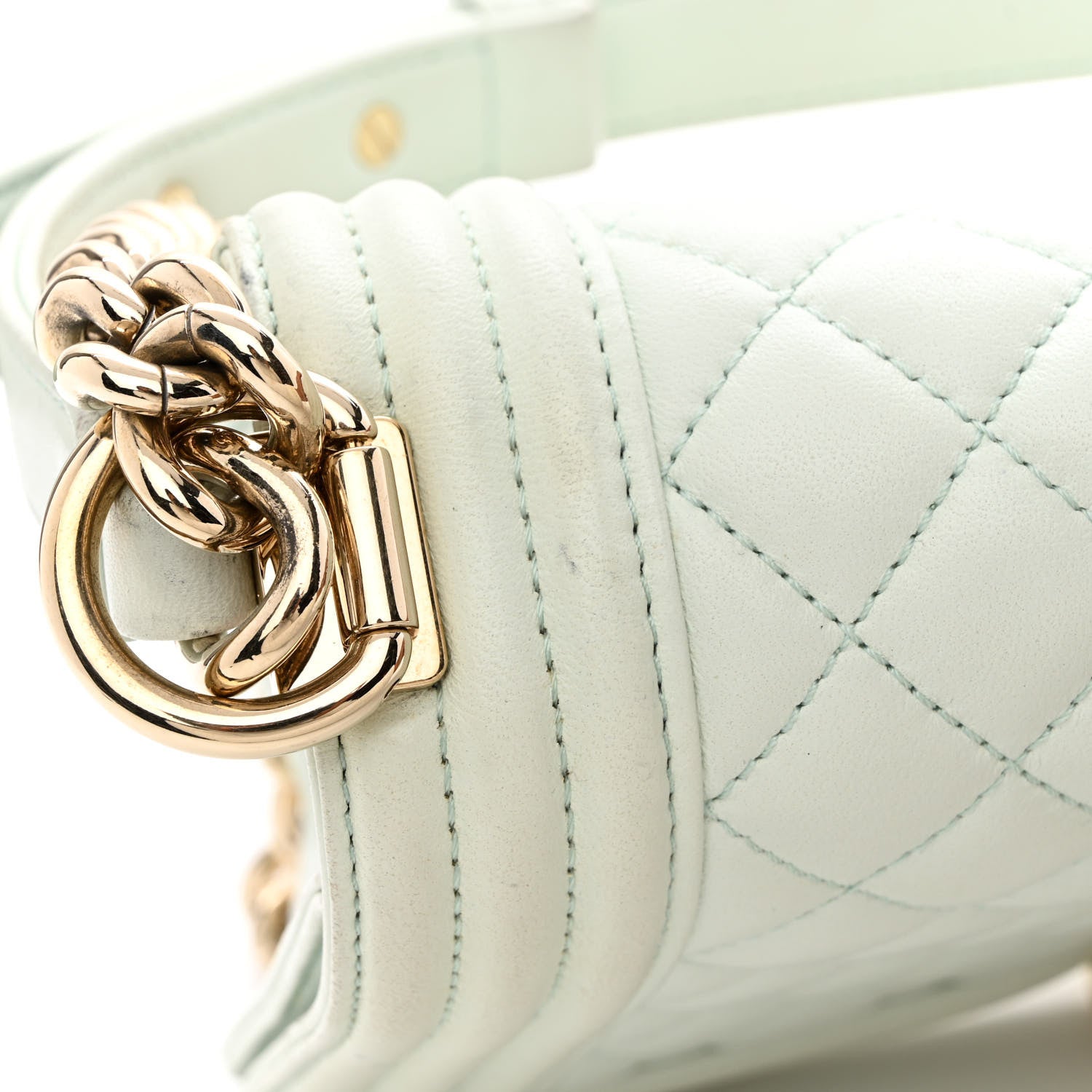 Chanel Lambskin Quilted New Medium Boy Flap Light Green 12 of 14