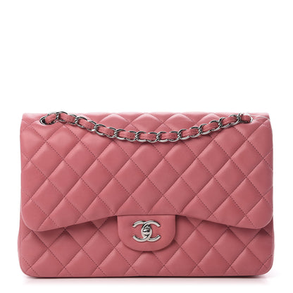 Chanel Lambskin Quilted Jumbo Double Flap Pink 1 of 16