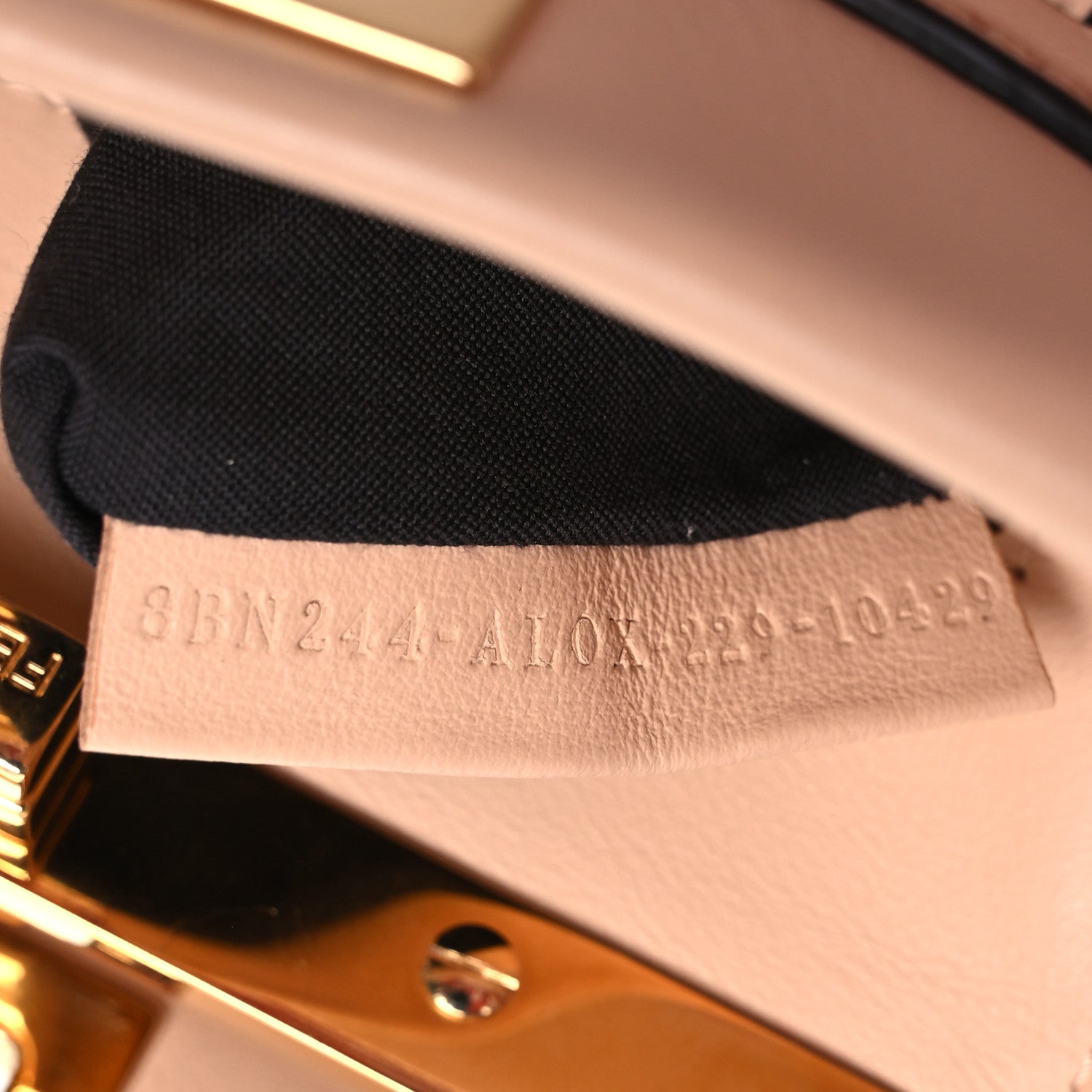 Fendi Vitello Grace Intreccio Mini Peekaboo Iconic Satchel Light Rose 8 of 14