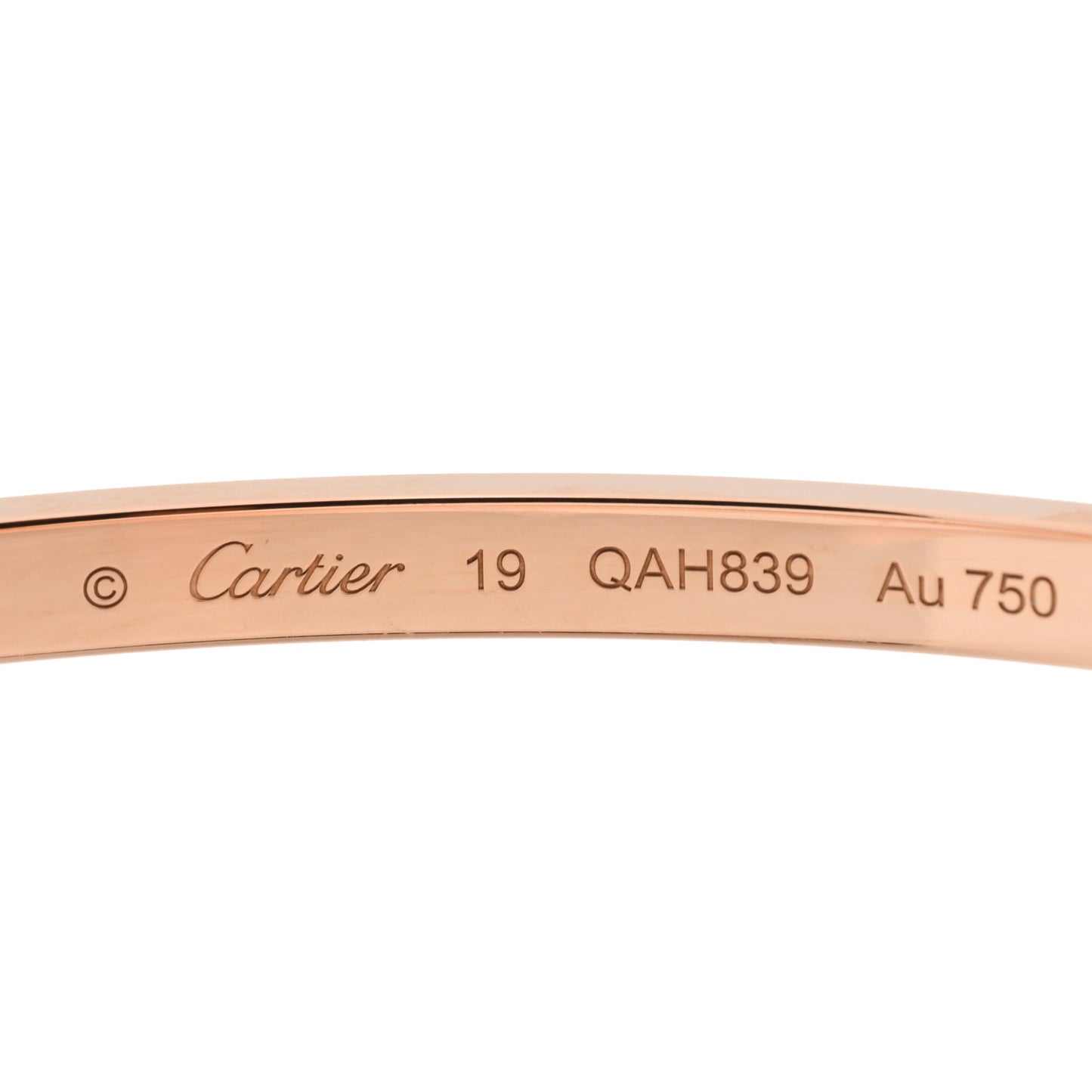 18K Pink Gold Diamond Small LOVE Paved Bracelet 19