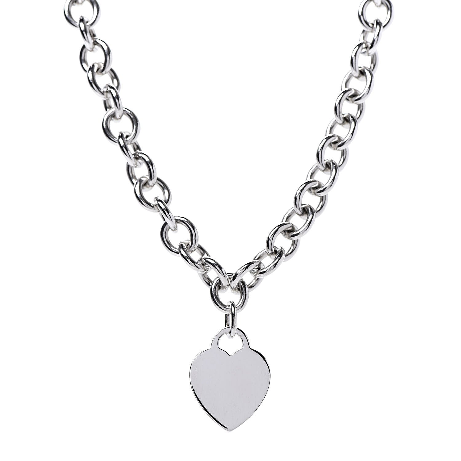 Tiffany Sterling Silver Heart Tag Necklace 1 of 6
