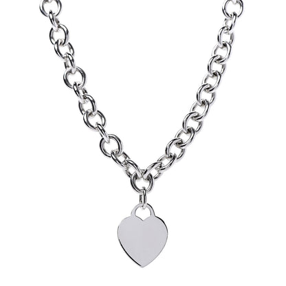 Tiffany Sterling Silver Heart Tag Necklace 1 of 6