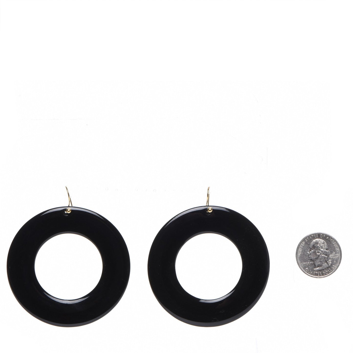 18K Yellow Gold Lacquer Large Elsa Peretti Sevillana Earrings Black