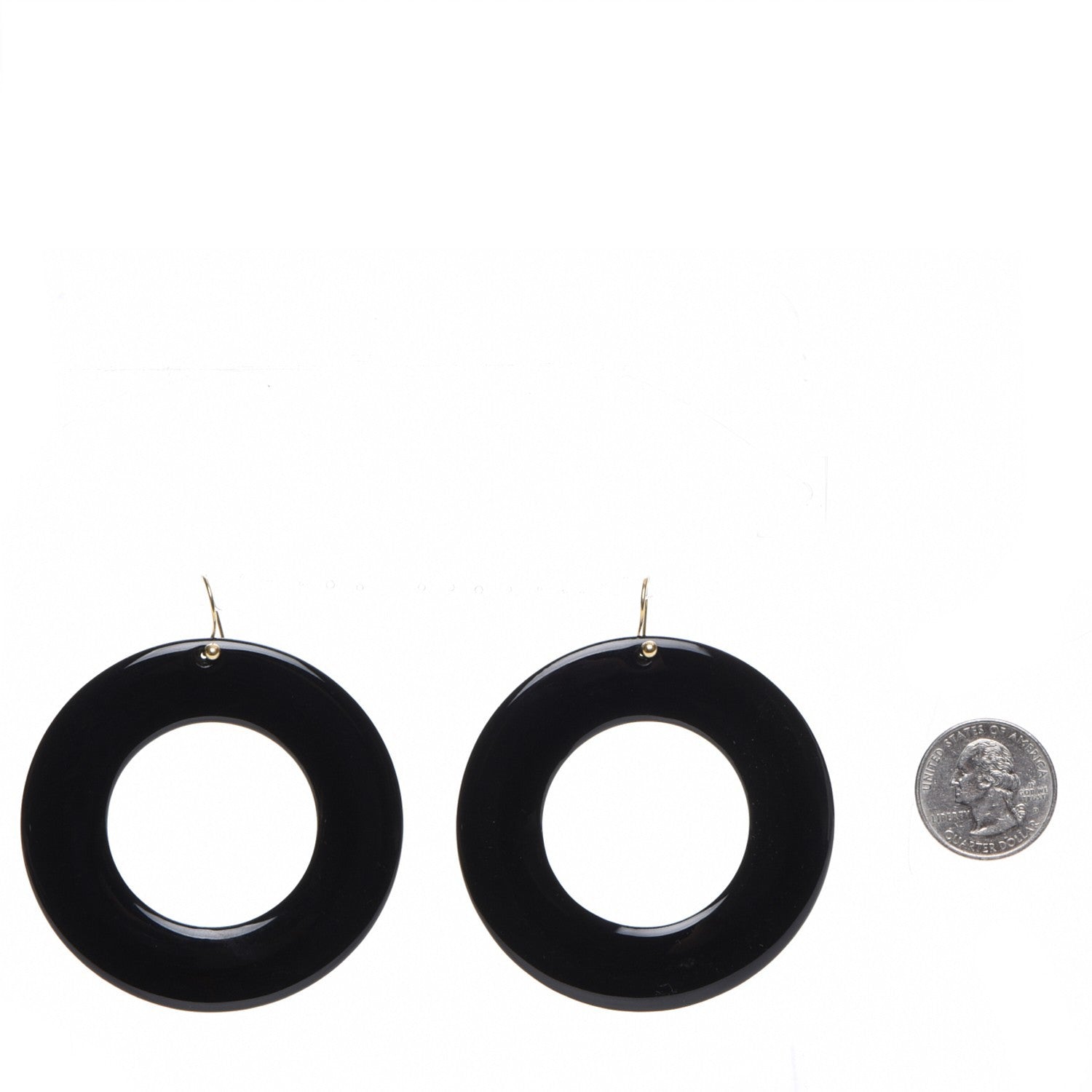 Tiffany 18K Yellow Gold Lacquer Large Elsa Peretti Sevillana Earrings Black 2 of 7