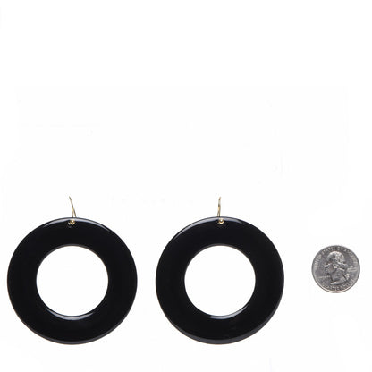 Tiffany 18K Yellow Gold Lacquer Large Elsa Peretti Sevillana Earrings Black 2 of 7
