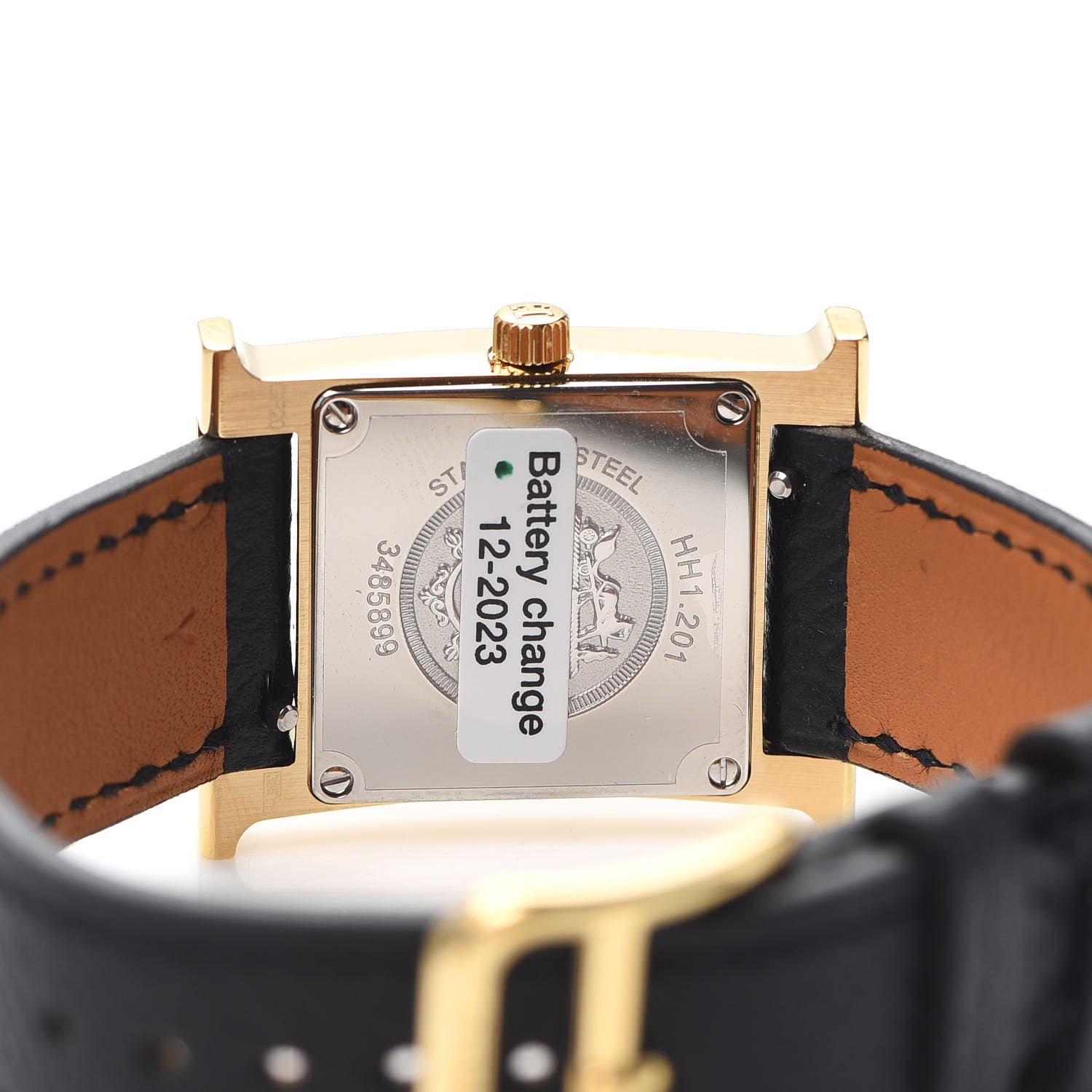Hermes Stainless Steel Epsom 21mm Heure H Hour Quartz Watch Noir 4 of 5