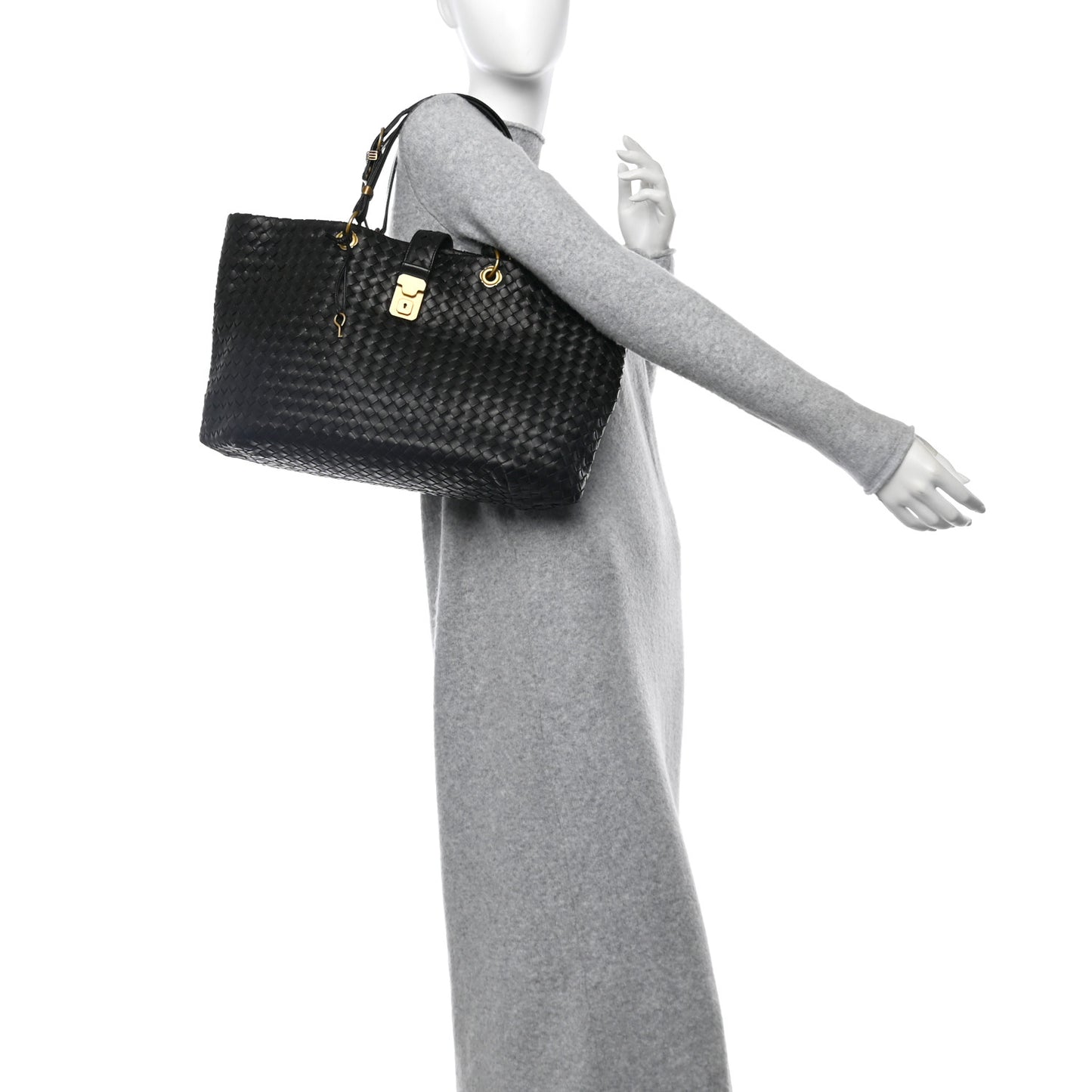 Nappa Intrecciato Large Capri Tote Ebano