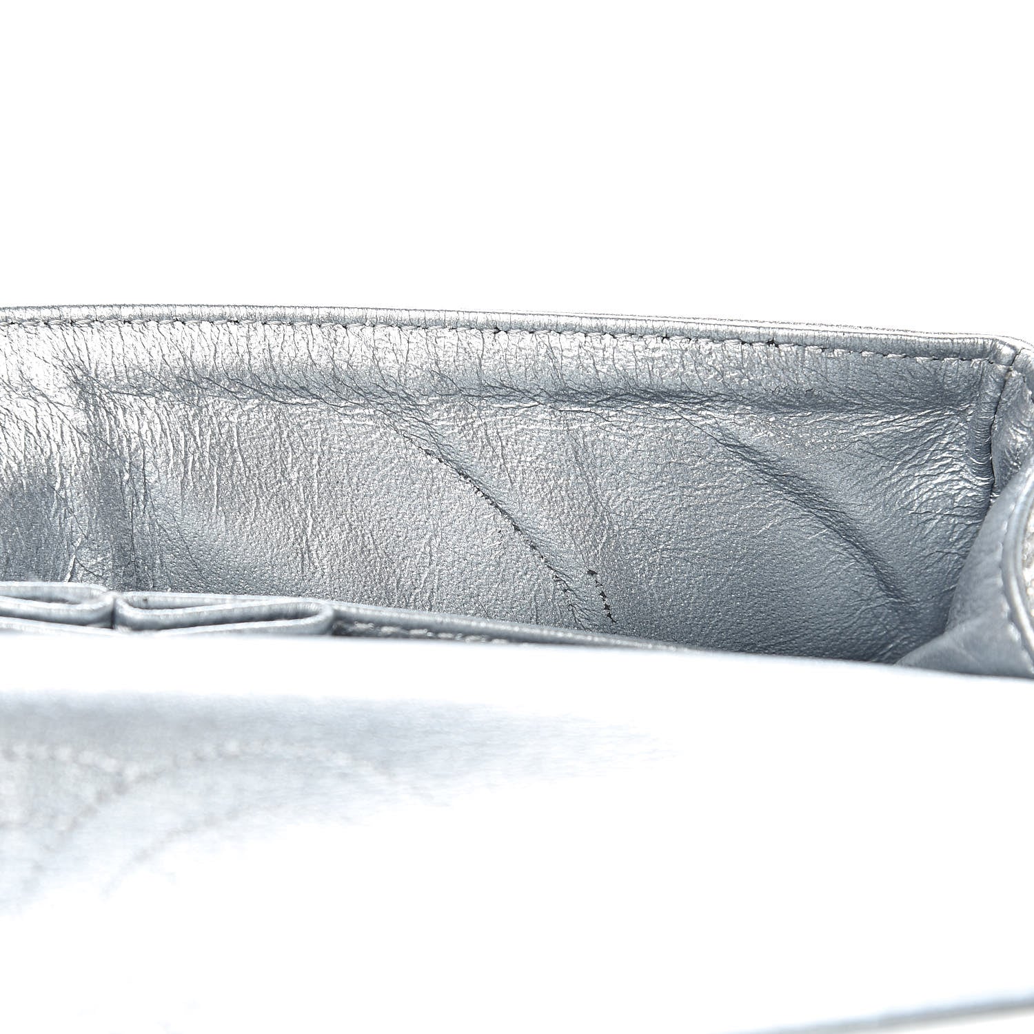 Chanel Metallic Lame Quilted Small Double Flap Silver 10 of 15