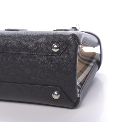 Burberry Grainy Calfskin House Check Small Banner Tote Black 10 of 13