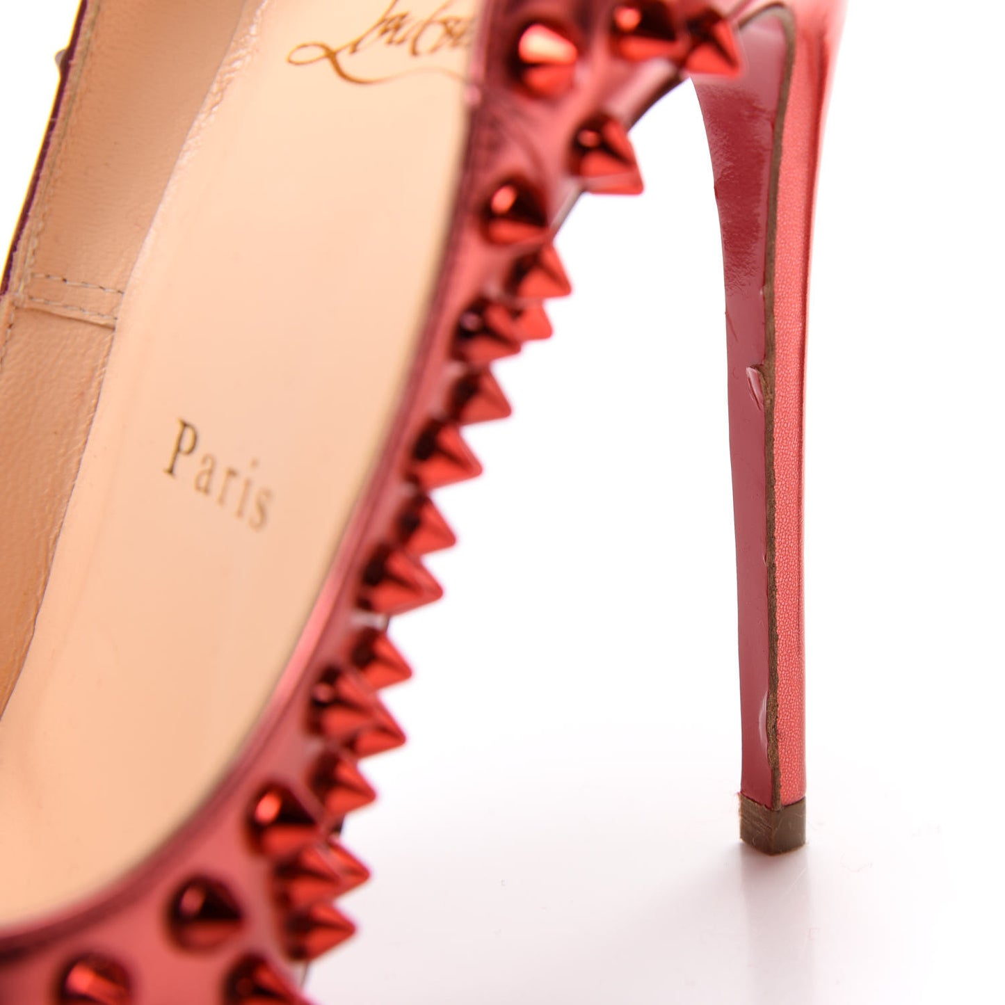 Metallic Patent Follies Spikes 120 Pumps 36.5 Red