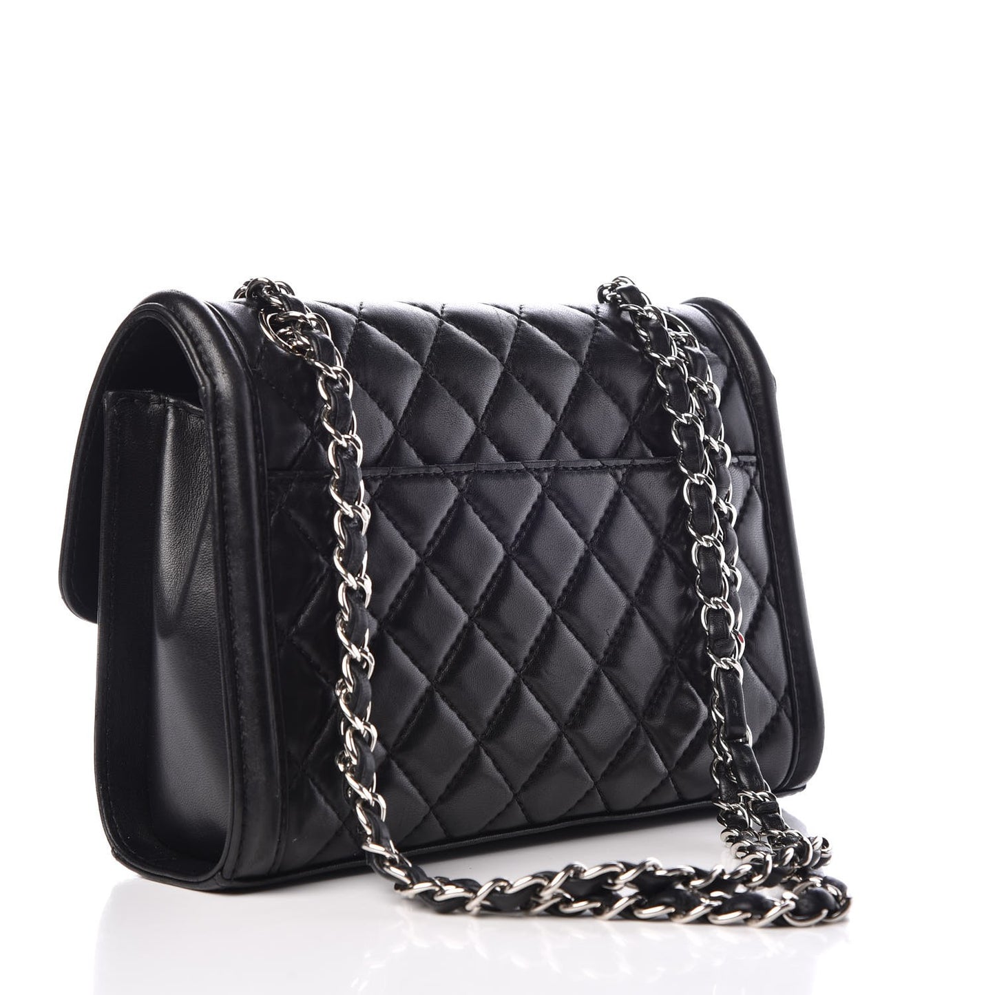 Lambskin Quilted Small Geometric Flap Black