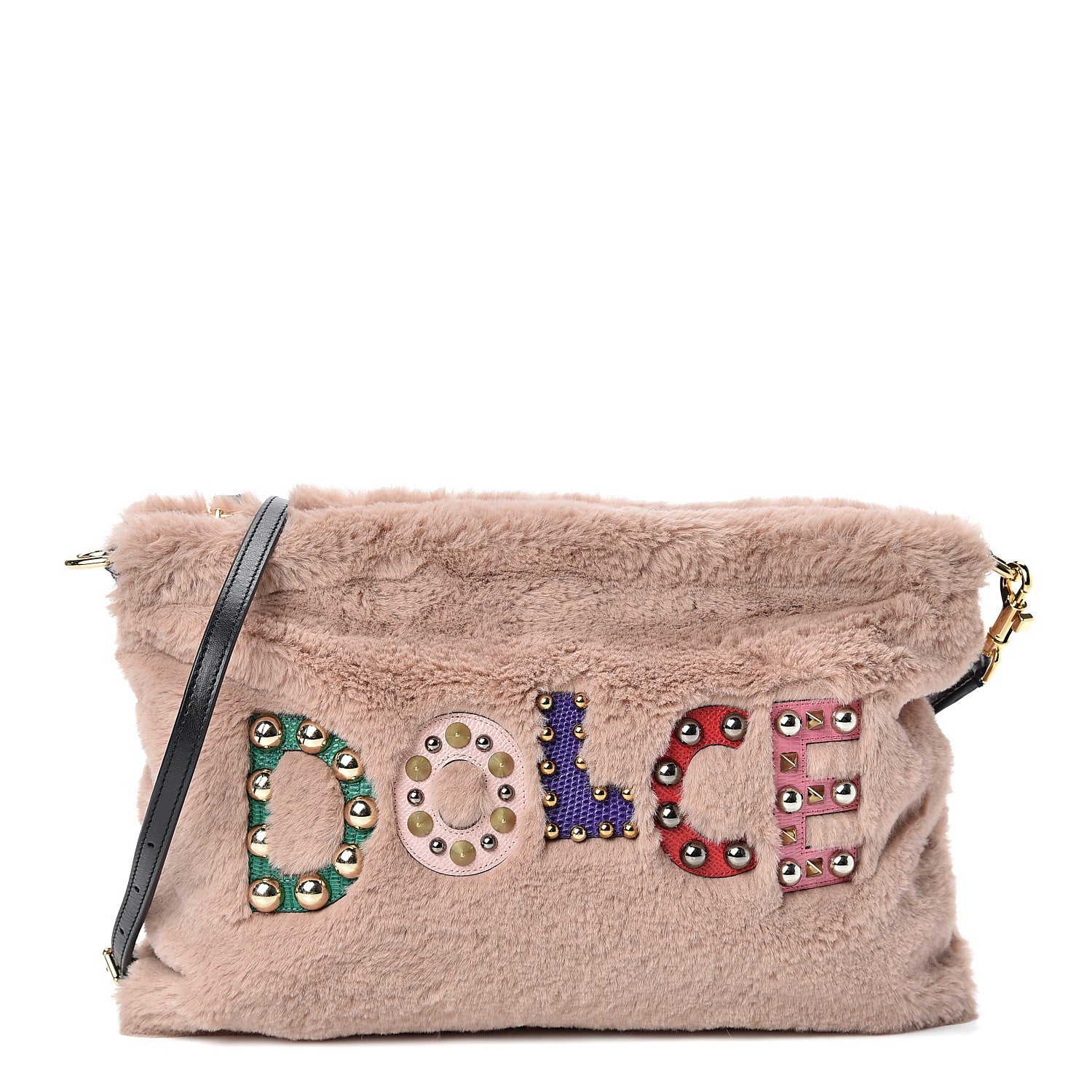 Dolce & Gabbana EcoFur Embellished Cleo Crossbody Powder Pink 1 of 10