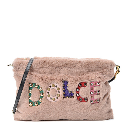 Dolce & Gabbana EcoFur Embellished Cleo Crossbody Powder Pink 1 of 10