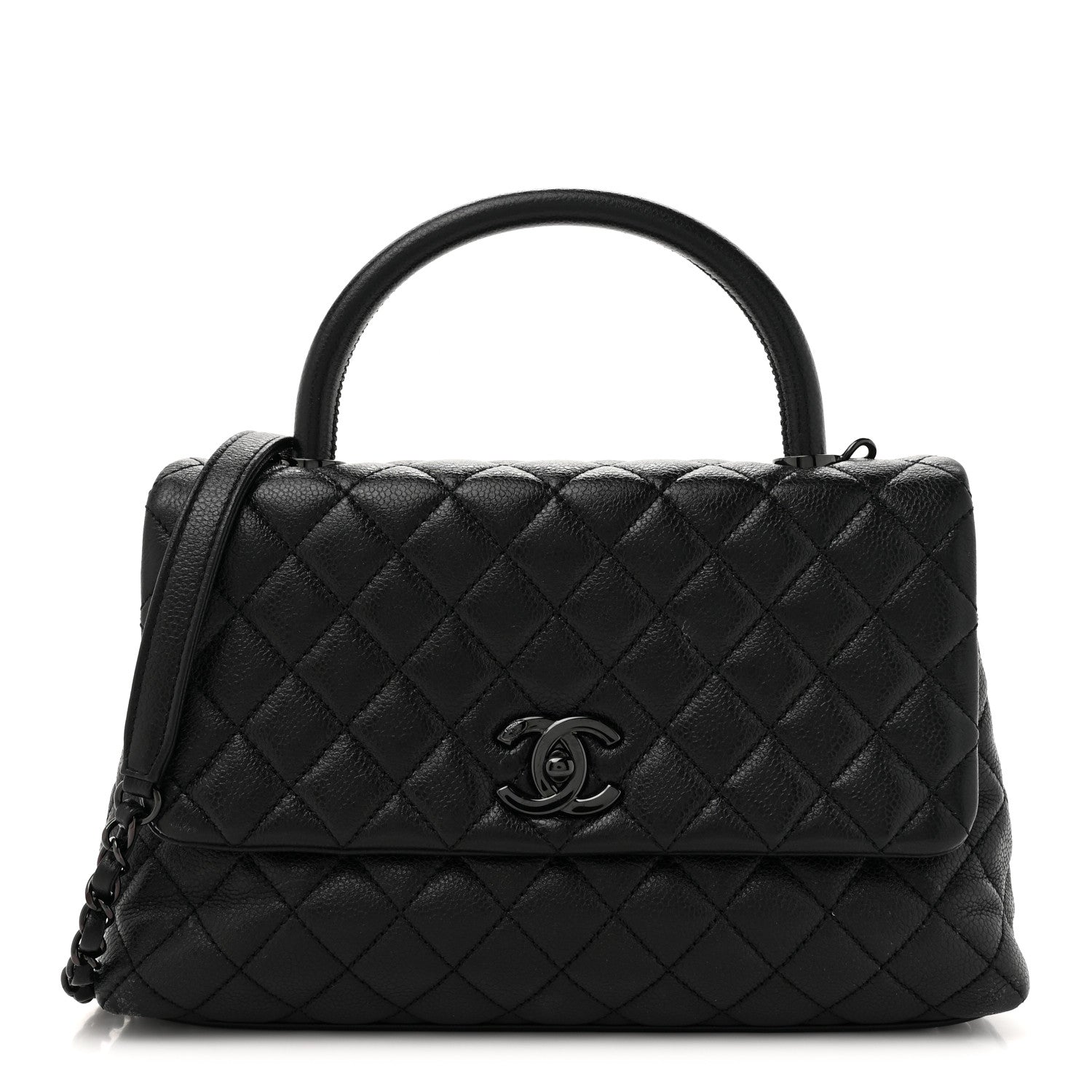 Chanel Caviar Quilted Small Coco Handle Flap So Black 1 of 13