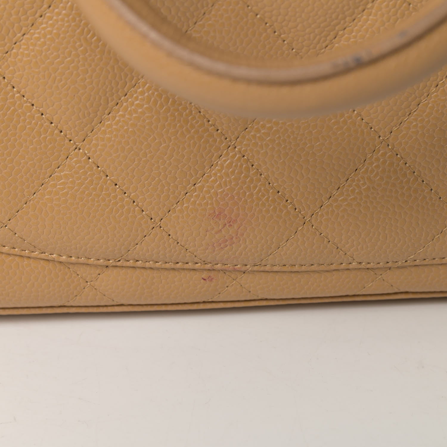 Chanel Caviar Quilted Large Bowler Bag Beige 19 of 20
