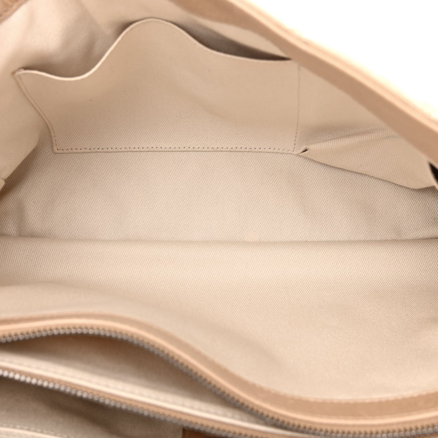 Glazed Calfskin Quilted Large Coco Soft Flap Beige