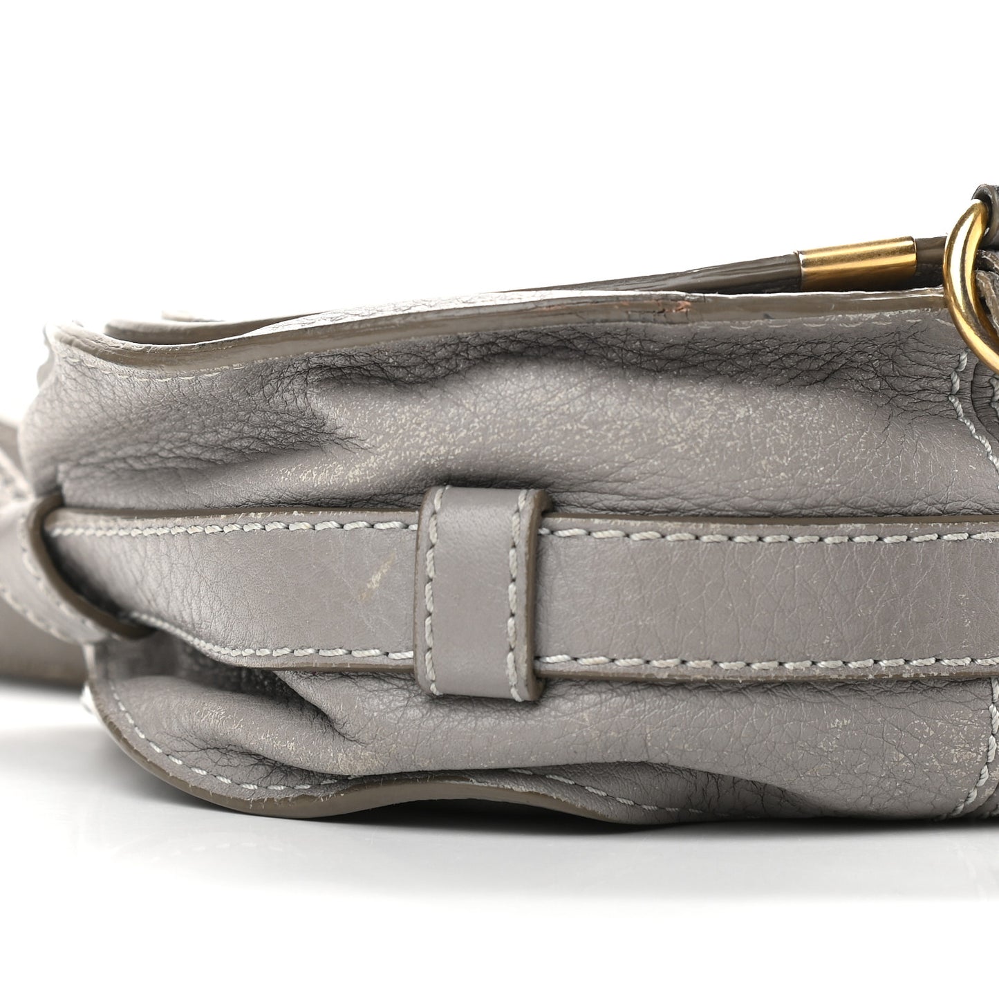 Calfskin Mini Marcie Round Crossbody Bag Cashmere Grey
