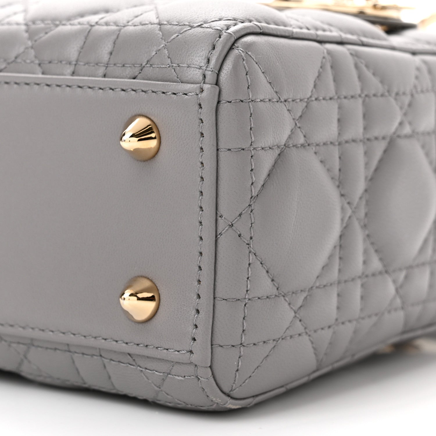 Christian Dior Lambskin Cannage Small My ABCDior Lady Dior Grey 10 of 11