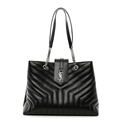 Saint Laurent Calfskin Y Quilted Monogram Large Loulou Shopper Black 1 of 11