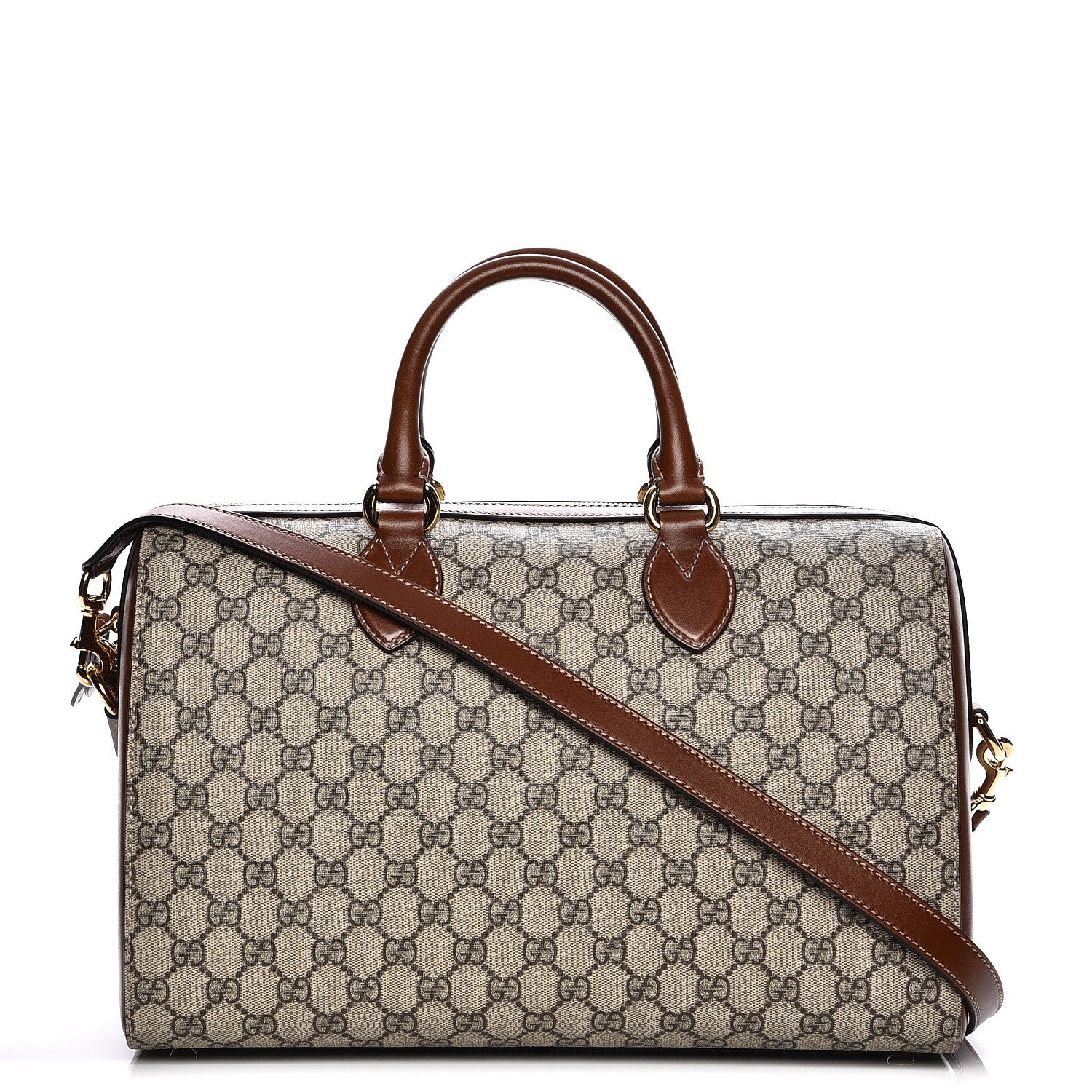 Gucci GG Supreme Monogram Medium Boston Beige Cuir 1 of 9