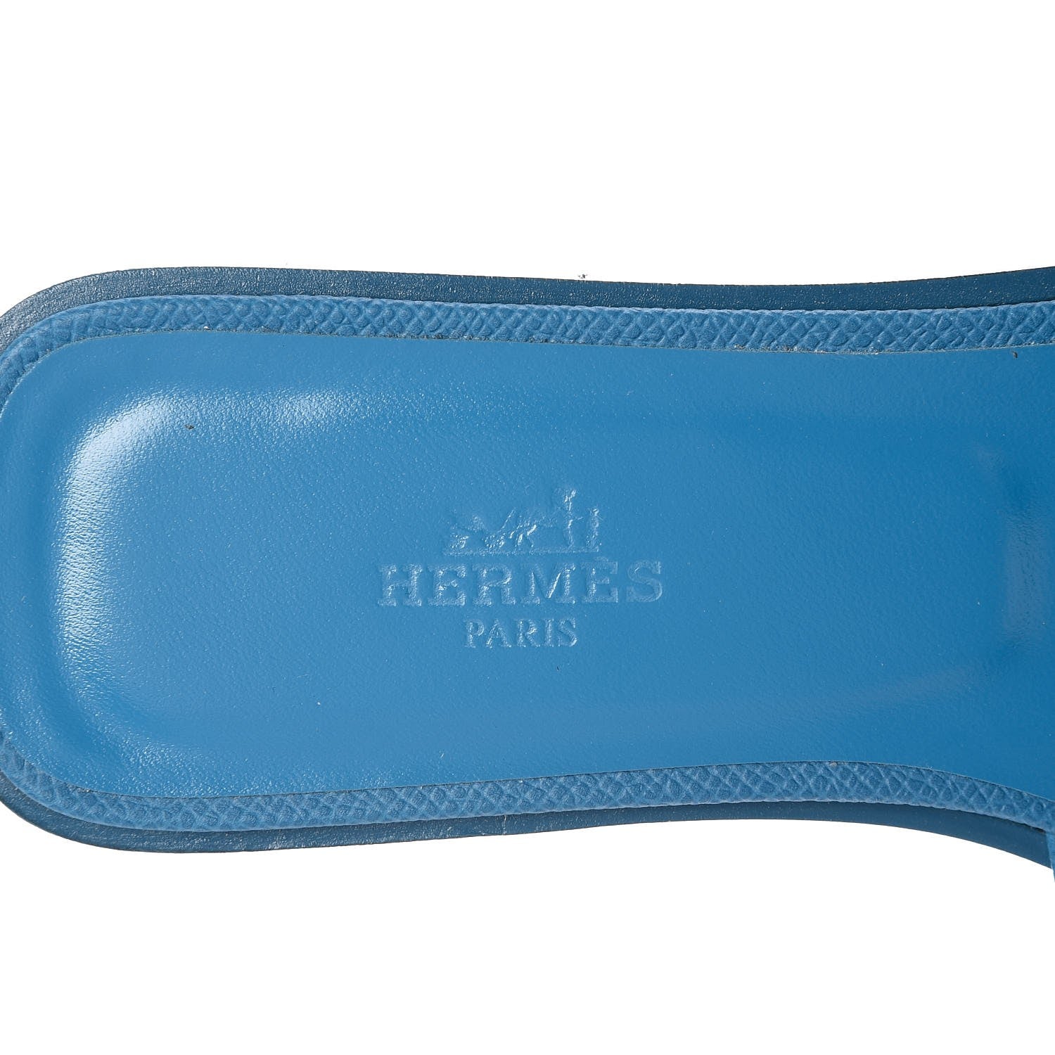 Hermes Epsom Oran Sandals 37.5 Bleu Izmir 7 of 8